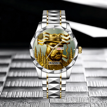 Mafia Pitbull Customized Watch - Personalized Name - Gift For Friend, Bulldog Enthusiast