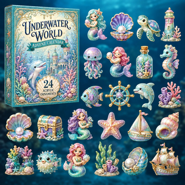 Magical Underwater World Advent Calendar 2026 - 24-Day Countdown, Acrylic Charms Every Day Bring New Suprises