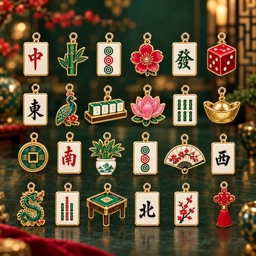 Mahjong Advent Calendar 2026 24 Mini Acrylic Tile Charms Mahjong Lover Christmas Countdown Gift Holiday Hanging Ornament Set