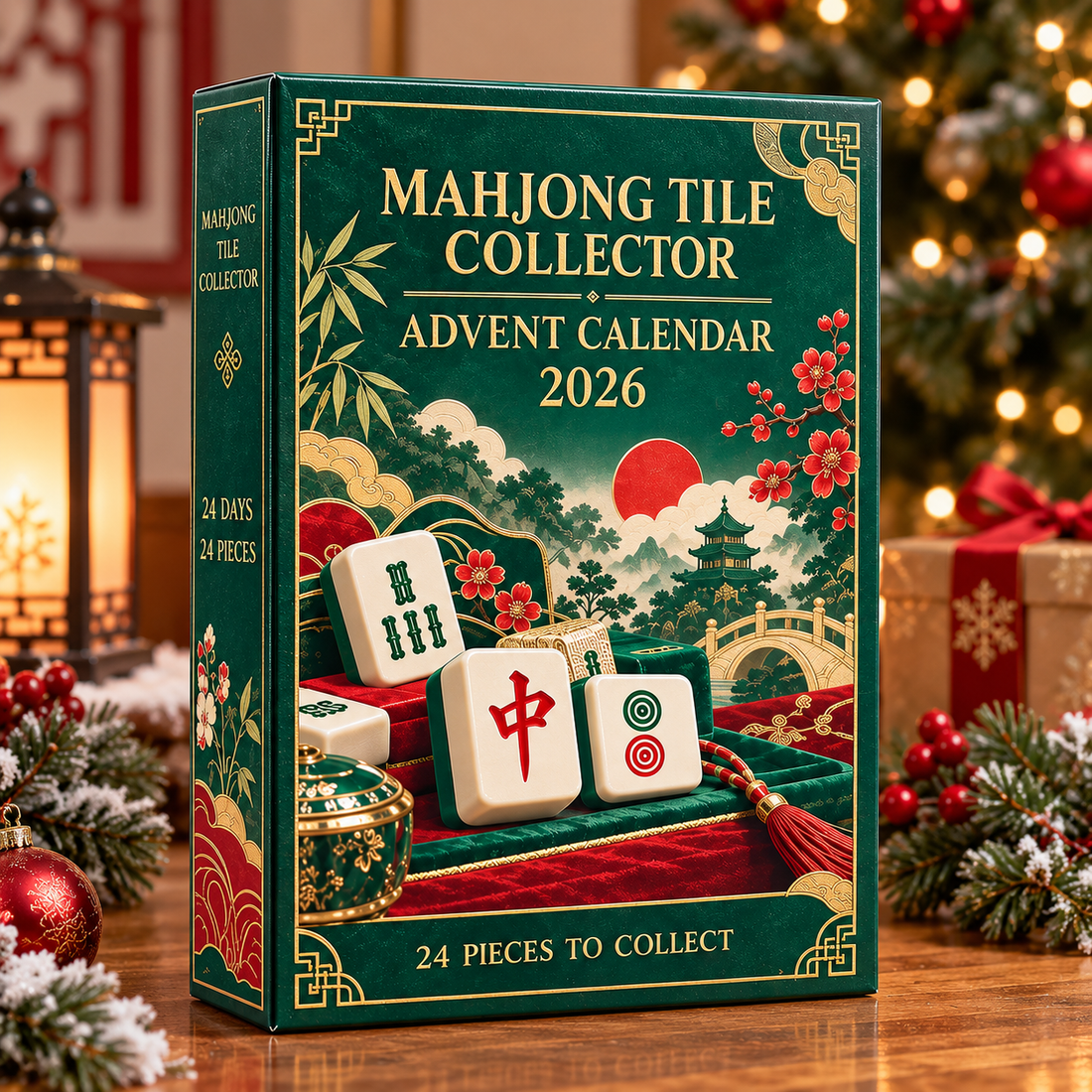 Mahjong Advent Calendar 2026 24 Mini Acrylic Tile Charms Mahjong Lover Christmas Countdown Gift Holiday Hanging Ornament Set
