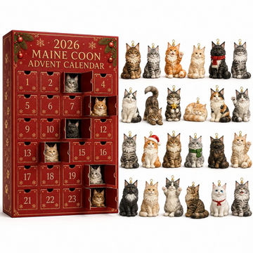 Maine Coon Advent Calendar 2026 - 24-Day Countdown, Acrylic Charms Every Day Bring New Suprises