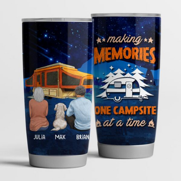 Making Memories One Campsite At A Time Gift For Camper And Dog Lovers Tumbler