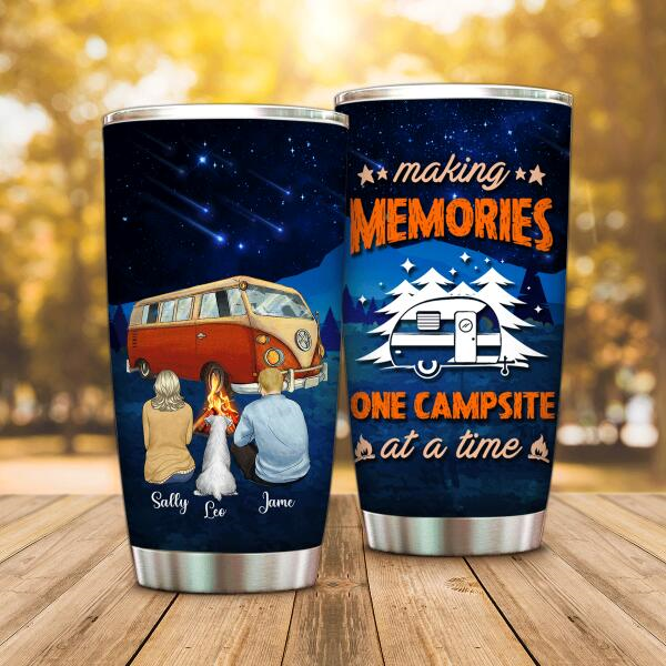 Making Memories One Campsite At A Time Gift For Camper And Dog Lovers Tumbler