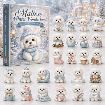 Maltese Winter Wonderland Advent Calendar 2026 - 24-Day Countdown, Acrylic Charms Every Day Bring New Suprises