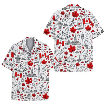 Maple Canada Flag Beaver Hawaiian Shirt For Men And Women, Canada Patirotic Hawaiian Shirt For 1st July HE0401