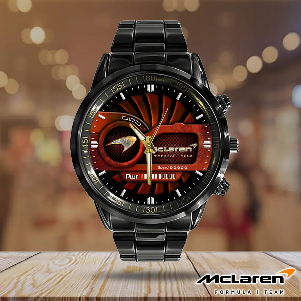 McLaren Black Stainless Steel Watch – HOATT 6063