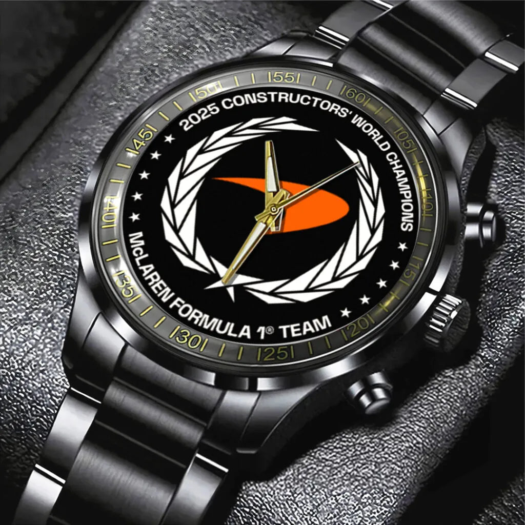 McLaren Formula 1 Team 2025 Constructors’ 10 Times Black Stainless Steel Watch – TANTN17189