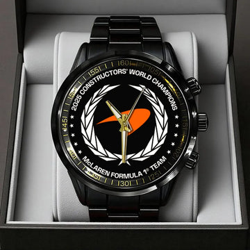 McLaren Formula 1 Team 2025 Constructors’ 10 Times Black Stainless Steel Watch – TANTN17189