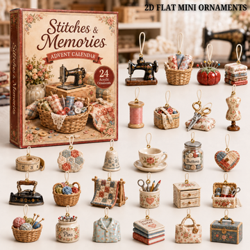 Memory Sewing Advent Calendar 2026 24 Day Festive Countdown Acrylic Charms Blind Box Gift For Sewing Lovers