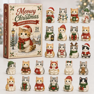 Meowy Christmas Advent Calendar 2026 - 24-Day Countdown, Acrylic Charms Every Day Bring New Suprises