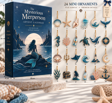 Mermaid Advent Calendar 2026 With 24 Mini Ocean Charms Sea Life Acrylic Ornaments Christmas Countdown Calendar Mermaid Ocean Lover Gift