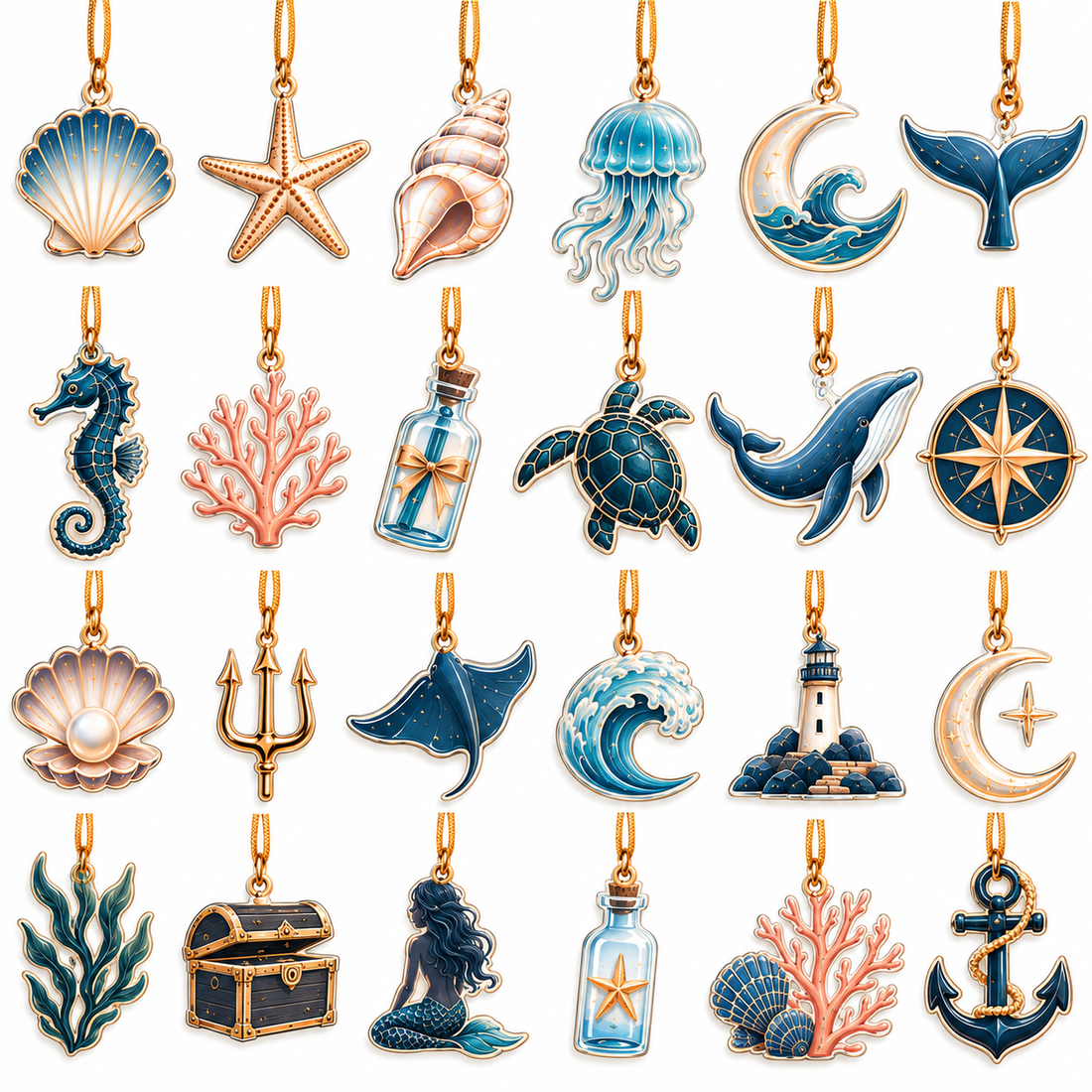 Mermaid Advent Calendar 2026 With 24 Mini Ocean Charms Sea Life Acrylic Ornaments Christmas Countdown Calendar Mermaid Ocean Lover Gift