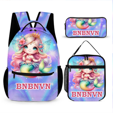 Mermaid Backpack - Personalized School Backpack With Name - Girls Gifts