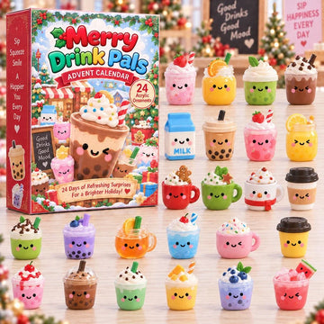 Merry Drink Pals Advent Calendar 2026 - 24-Day Countdown, Acrylic Charms