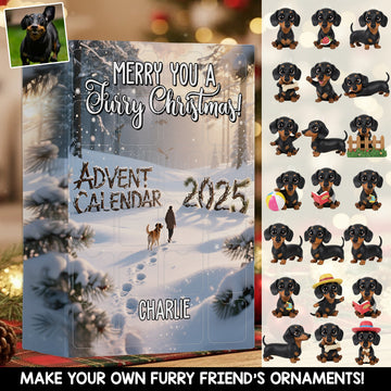 Merry Furry Christmas Personalized Dog Advent Calendar With Ornaments Making 24 Art Acrylic Ornament With Your Photo
