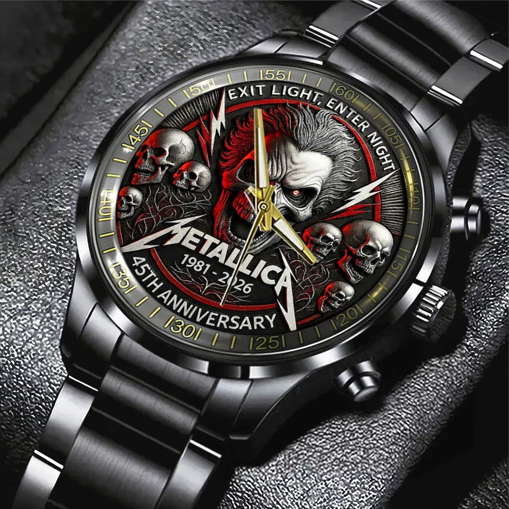 Metallica 45th Anniversary 2026 Black Stainless Steel Watch – TANTN17216