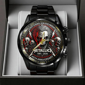 Metallica 45th Anniversary 2026 Black Stainless Steel Watch – TANTN17216