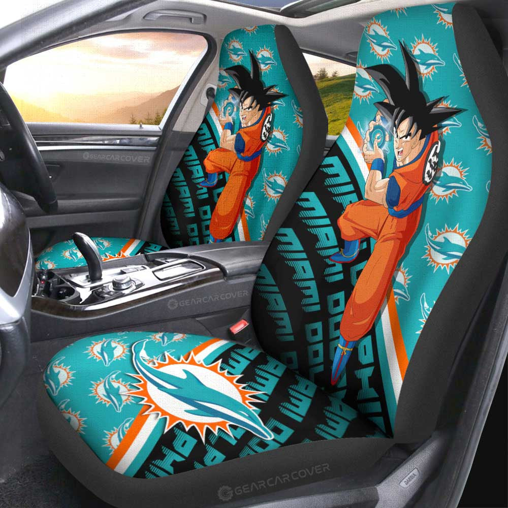 Miami Dolphins Car Seat Covers Goku Car Accessories For Fans