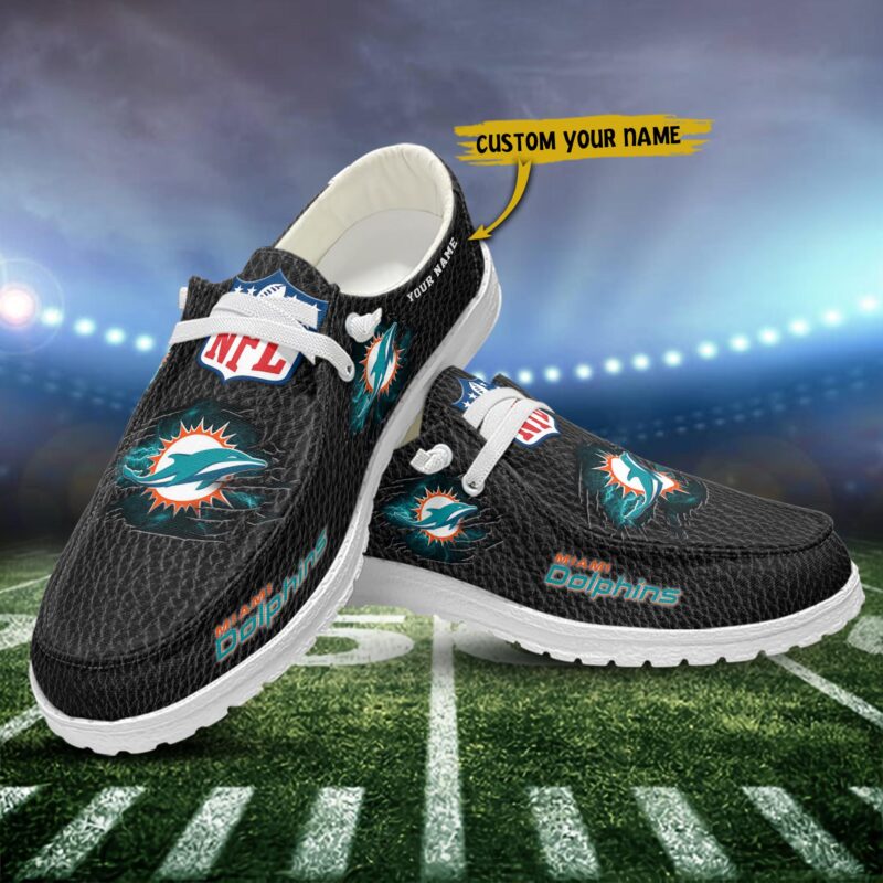 Miami Dolphins Hey Dude Shoes -NFL Custom Name - Ingenious Gifts Your Whole Family