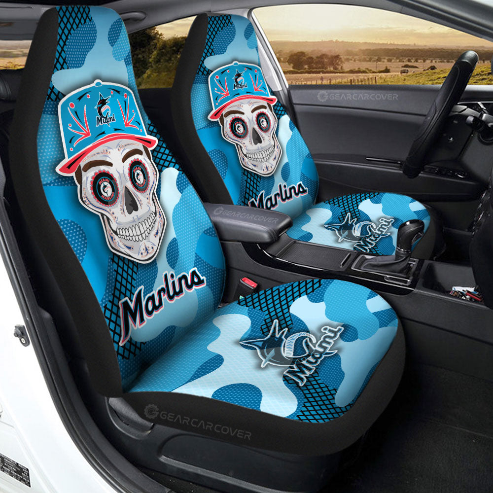 Miami Marlins Car Seat Covers Skull Theme Collection