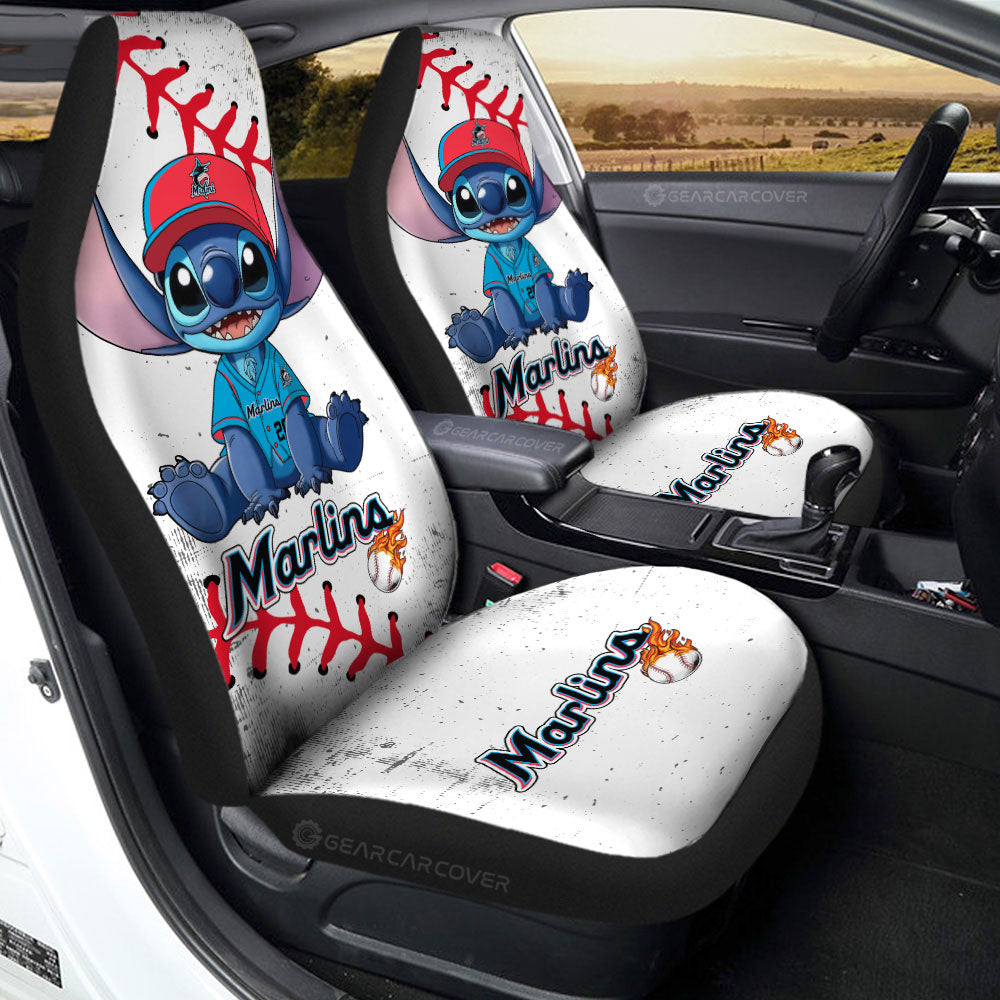 Miami Marlins Car Seat Covers Stitch Theme Collection