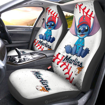 Miami Marlins Car Seat Covers Stitch Theme Collection