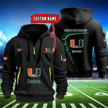 Miami Hurricanes Quarter Zip Hoodie Style