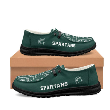 Michigan State Spartans Loafers - Inspired By Hey Dude Shoes Style