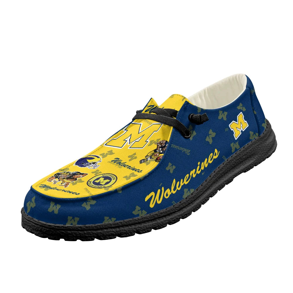 Michigan Wolverines Loafers - Inspired By Hey Dude Shoes Style