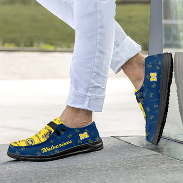 Michigan Wolverines Loafers - Inspired By Hey Dude Shoes Style
