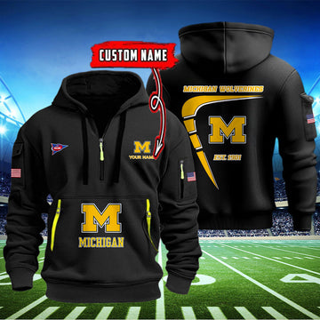 Michigan Wolverines Quarter Zip Hoodie Style