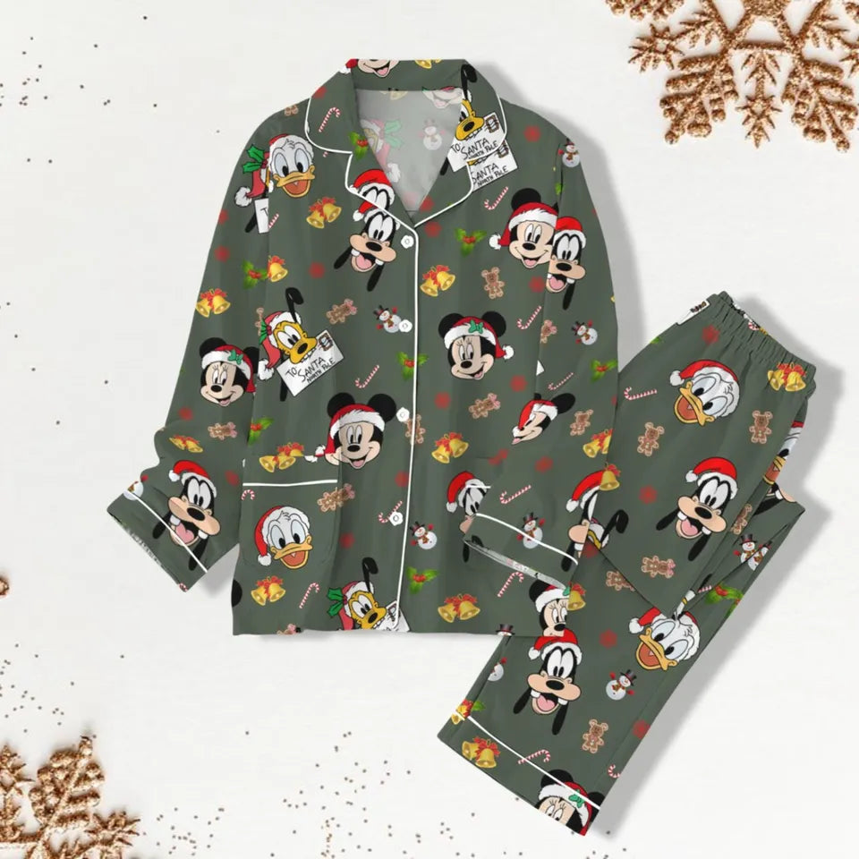 Mickey And Friends Christmas Pajamas, Kids Disney Christmas Pajamas, Mickey Very Merry Christmas Tee, WDW Disneyland Xmas Pajamas