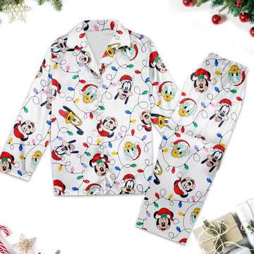 Mickey And Friends Christmas Pajamas, Mickey Mouse Christmas Pajama Set, Minnie Donald Goofy Pluto Pyjamas, Xmas Party Shirt