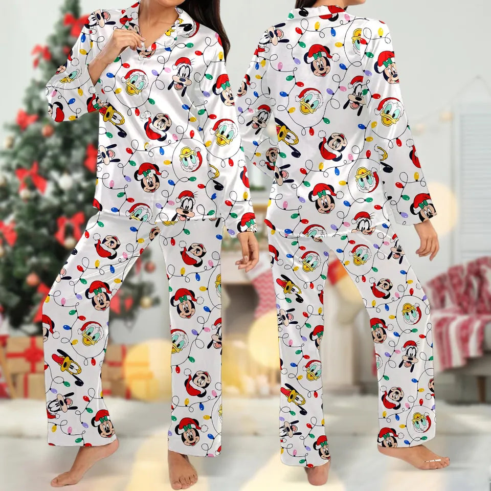 Mickey And Friends Christmas Pajamas, Mickey Mouse Christmas Pajama Set, Minnie Donald Goofy Pluto Pyjamas, Xmas Party Shirt