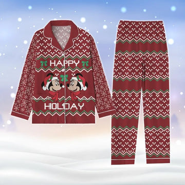 Mickey And Minnie Christmas Pajamas Set, Mickey Santa Holiday Pajamas, Disney Couple Pajamas, Magic Kingdom Shirt, Gift For Couples