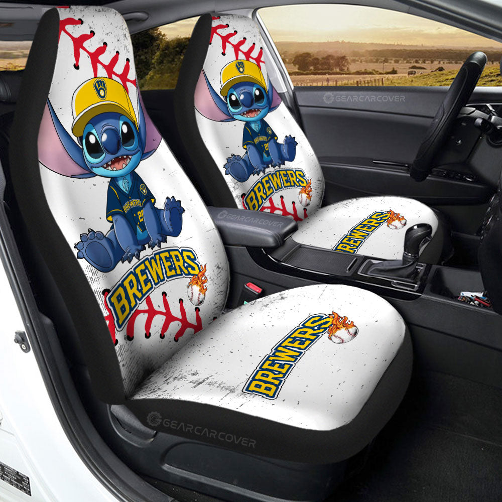 Milwaukee Brewers Car Seat Covers Stitch Theme Collection