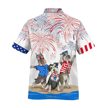 Miniature Schnauzer Aloha Hawaiian Shirts For Summer, Independence Day Is Coming USA Flag Hawaiian Shirt For Men Women, 4th July Gift For Dog Lovers