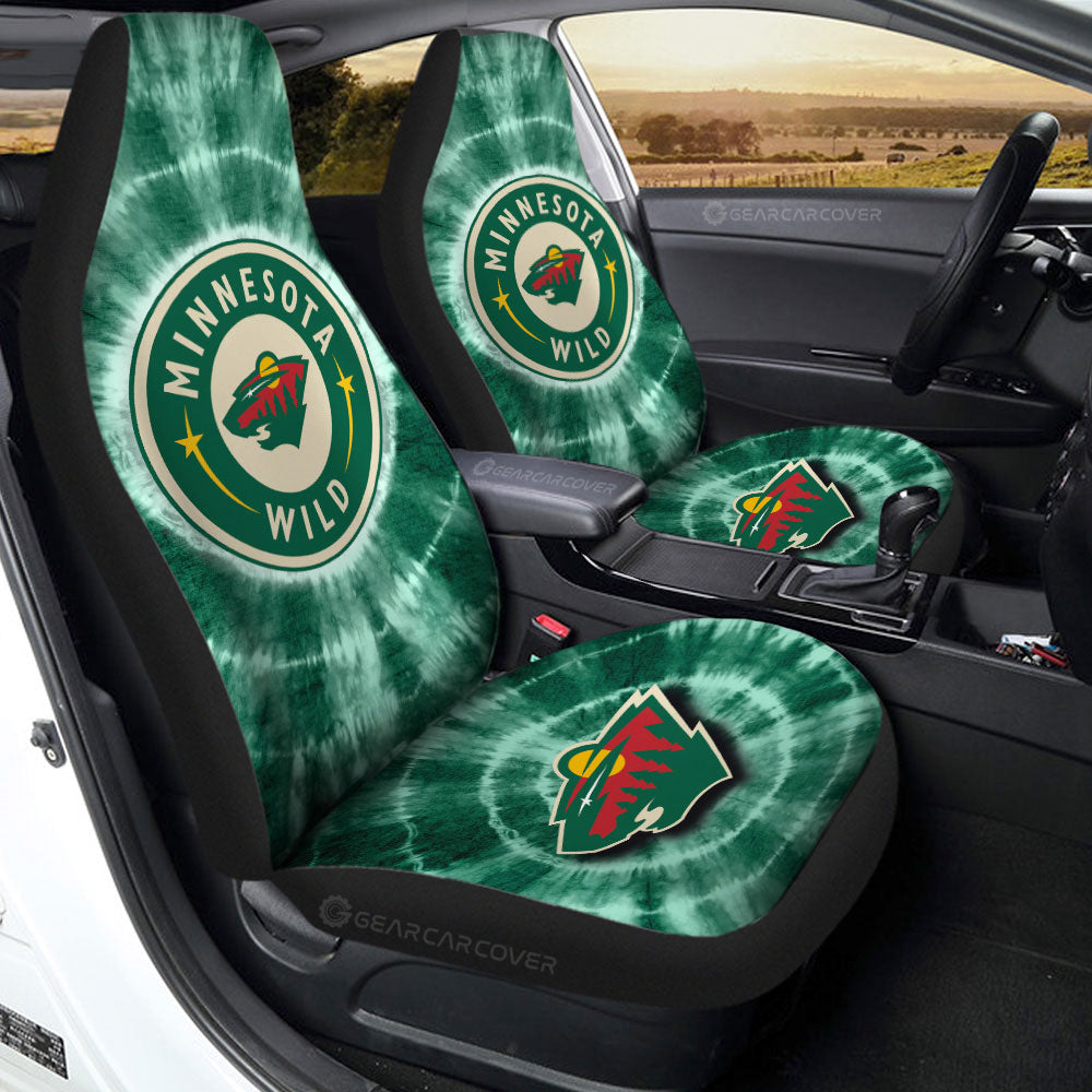 Minnesota Wild Car Seat Covers Custom Tie Dye Car Accessories