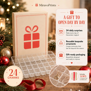 MiravoPrints Advent Calendar 2026 - 24-Day Countdown, Acrylic Charms Every Day Bring New Suprises