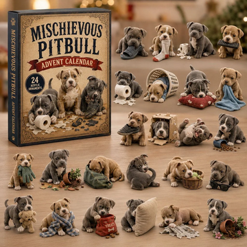 Mischievous Pitbull Advent Calendar 2026 - 24-Day Countdown, Acrylic Charms Every Day Bring New Suprises