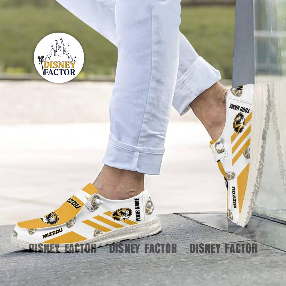 Missouri Tigers Hey Dude Shoes, NCAA Shoes, White Hey Dudes, Hey Dude Sale - Ingenious Gifts Your Whole Family