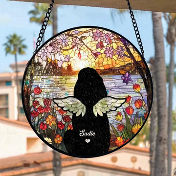 Dog Loss Sympathy Personalized Window Stained Glass Memorial Gift Pet Loss Gift
