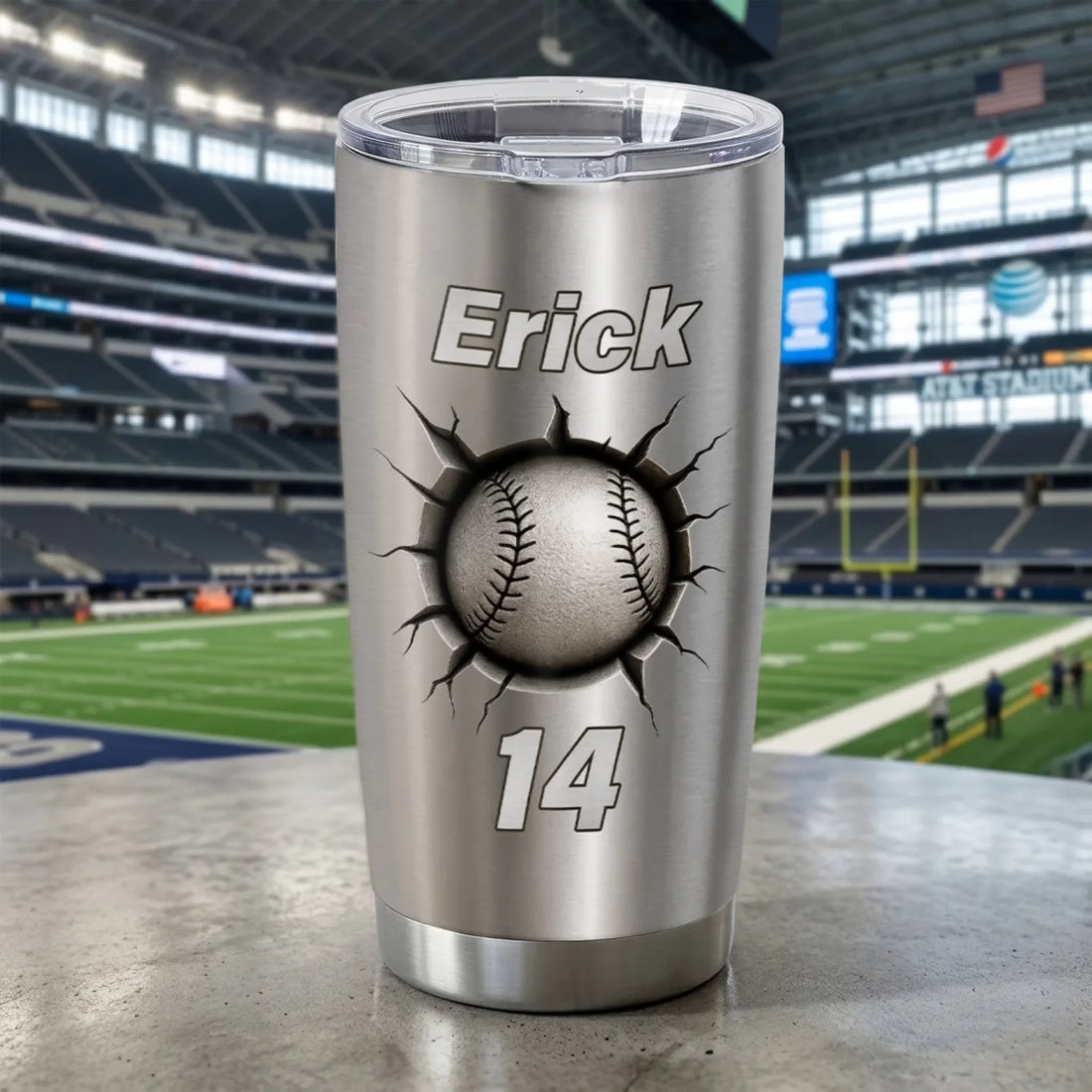 Baseball Built To Break Boundaries Personalized Tumbler Custom Name Number Baseball Gift Softball Gift