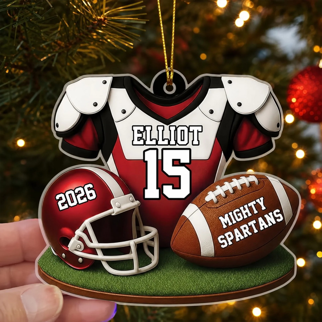 American Football Player Uniform Personalized Acrylic Ornament Gift For Football Player Football Family Holiday Decor