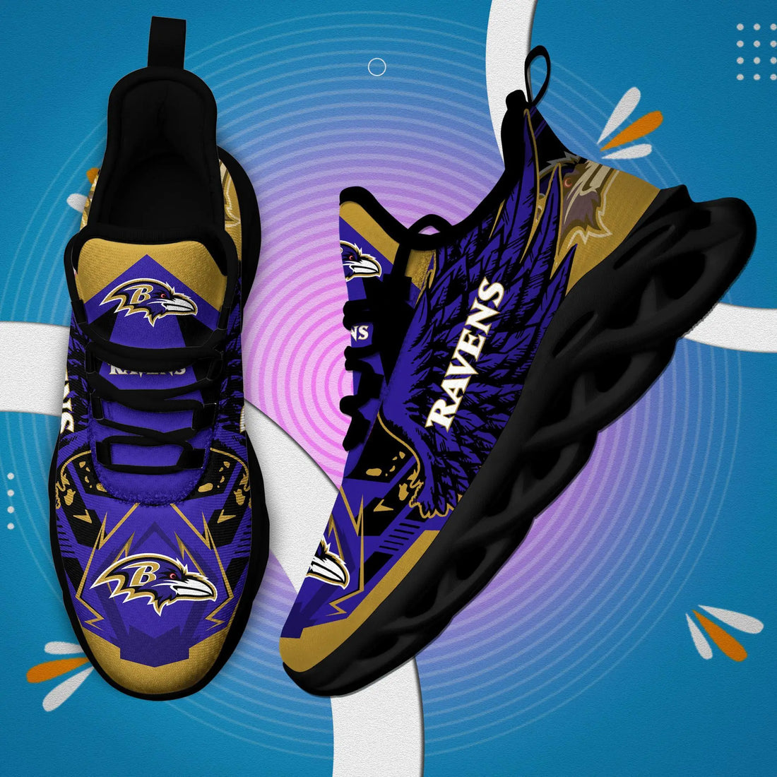 S3DS005-NFL03-Baltimore Ravens- Personalized Max Soul Sneaker Ver 3