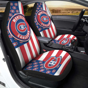 Montreal Canadiens Car Seat Covers Custom US Flag Style
