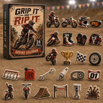 Motocross Action Advent Calendar 2026 - 24-Day Countdown, Acrylic Charms Every Day Bring New Suprises