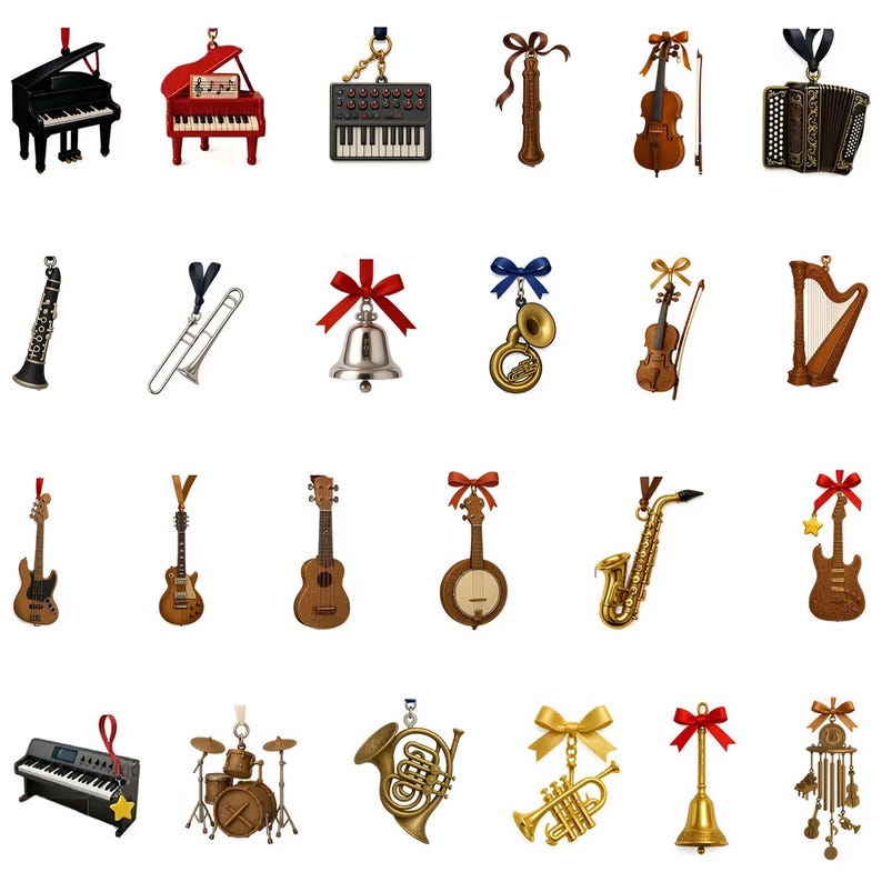 Musical Instruments Nature Advent Calendar 2026 24 Day Musical Figurines Vintage Christmas Ornament Countdown