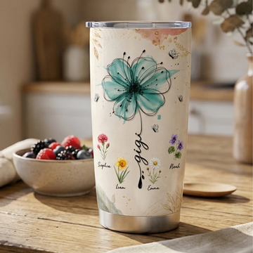 My Greatest Blessings Bloom Here Personalized Tumbler Mama Floral With Boho Flowers Kids Names