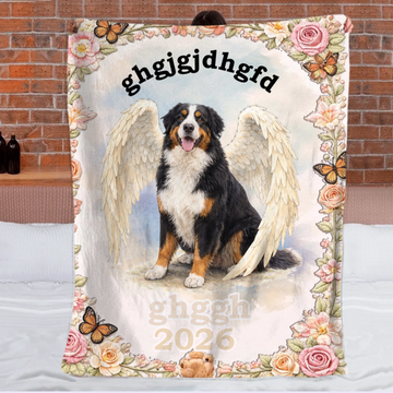 My Sweet Angel, Forever Loved Customized Soft Throw Blanket – Personalized Pet Photo And Name – In Loving Memory Pet Gift